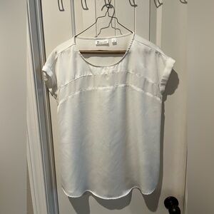 7th avenue white Cap Sleeve Blouse sz large